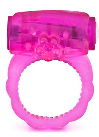Cockring rose vibrant avec stimulation du clitoris - CC570041
